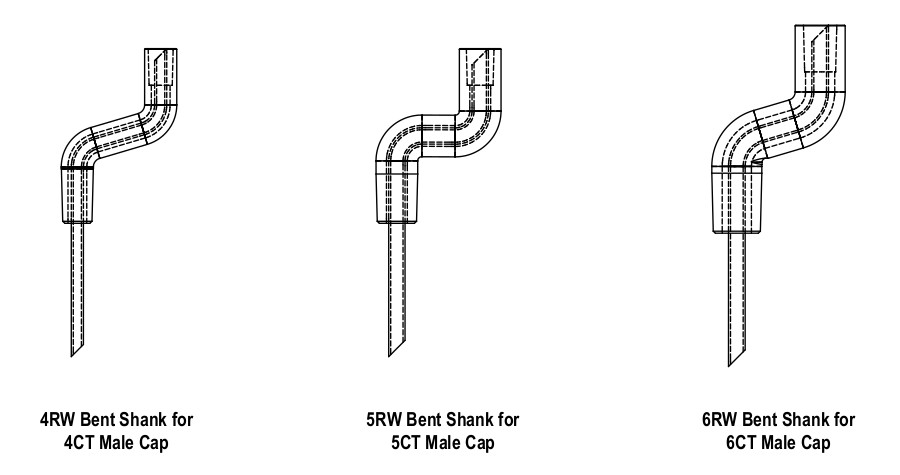 CMW Bent Shank for Male Caps